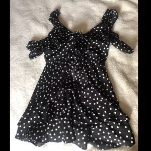 Polly Polka Dot off the Shoulder dress